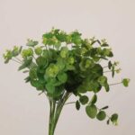 Realistic faux eucalyptus bouquet with layered green round leaves, ideal for wedding decor and modern event floral arrangements