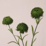 Cluster of green faux pom pom allium stems with textured round blooms, perfect for event floral arrangements and modern wedding decor