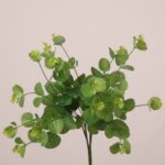 Close up of faux eucalyptus leaves with realistic veining for wedding decor and event floral arrangements