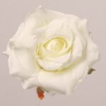 Ivory faux rose flower head with soft layered petals and natural texture, ideal for wedding decor, event floral arrangement, and faux flowers styling