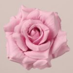 Light pink faux rose flower head with soft layered petals and smooth texture, perfect for wedding decor and faux floral arrangements