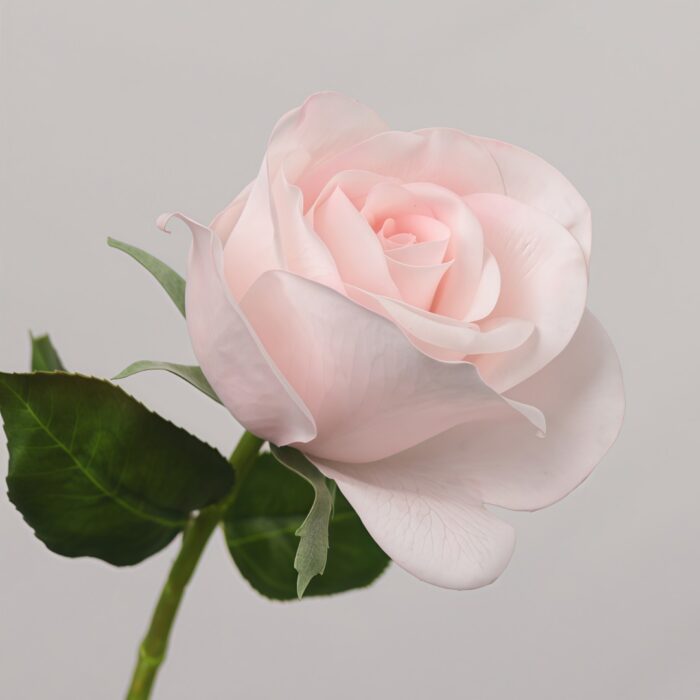 Blush champagne artificial rose stem for bridal bouquet arrangement