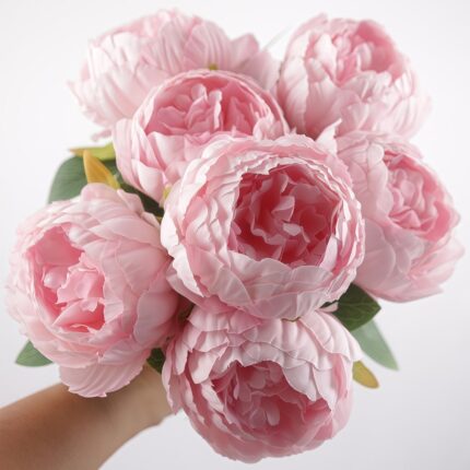 Blush pink artificial peony bouquet for wedding bouquet arrangement
