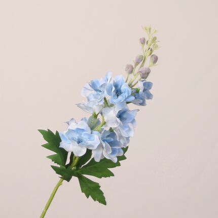 Light blue artificial delphinium flower stem for wedding floral arrangement