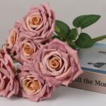 Dusty pink artificial roses bouquet for wedding and event decoration