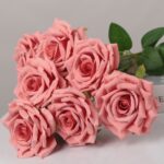 Light pink artificial roses bouquet for wedding centerpiece decoration
