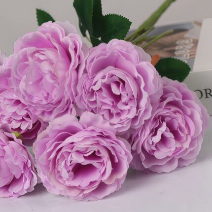Lavender purple artificial peony bouquet for wedding decoration