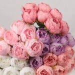 Mixed color artificial peony bouquet for wedding floral arrangement