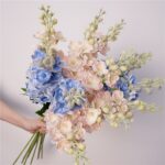 Mixed color artificial delphinium bouquet for wedding floral arrangement