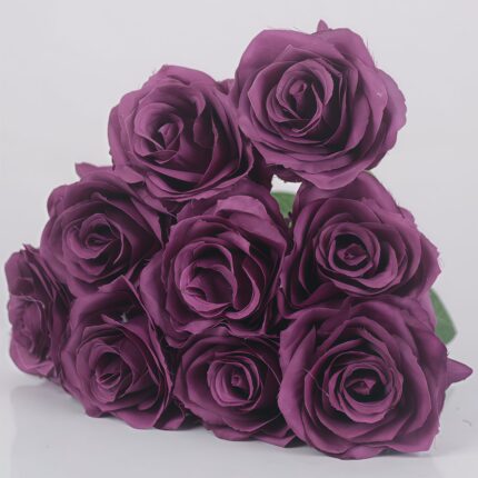 Silk Rose 9 Heads - TJCL8000 artificial flower - view 9