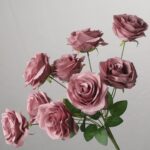 Mauve pink faux rose bouquet with layered realistic petals for wedding decor and elegant event floral arrangement styling