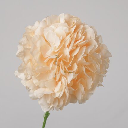 Champagne faux hydrangea stem with soft layered petals for wedding decor and elegant event floral arrangement use