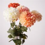 Premium Artificial Dahlia Flower Bouquet - Multi-Color Silk Flowers