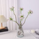 Mixed Trachelium Flower Arrangement in Glass Vase