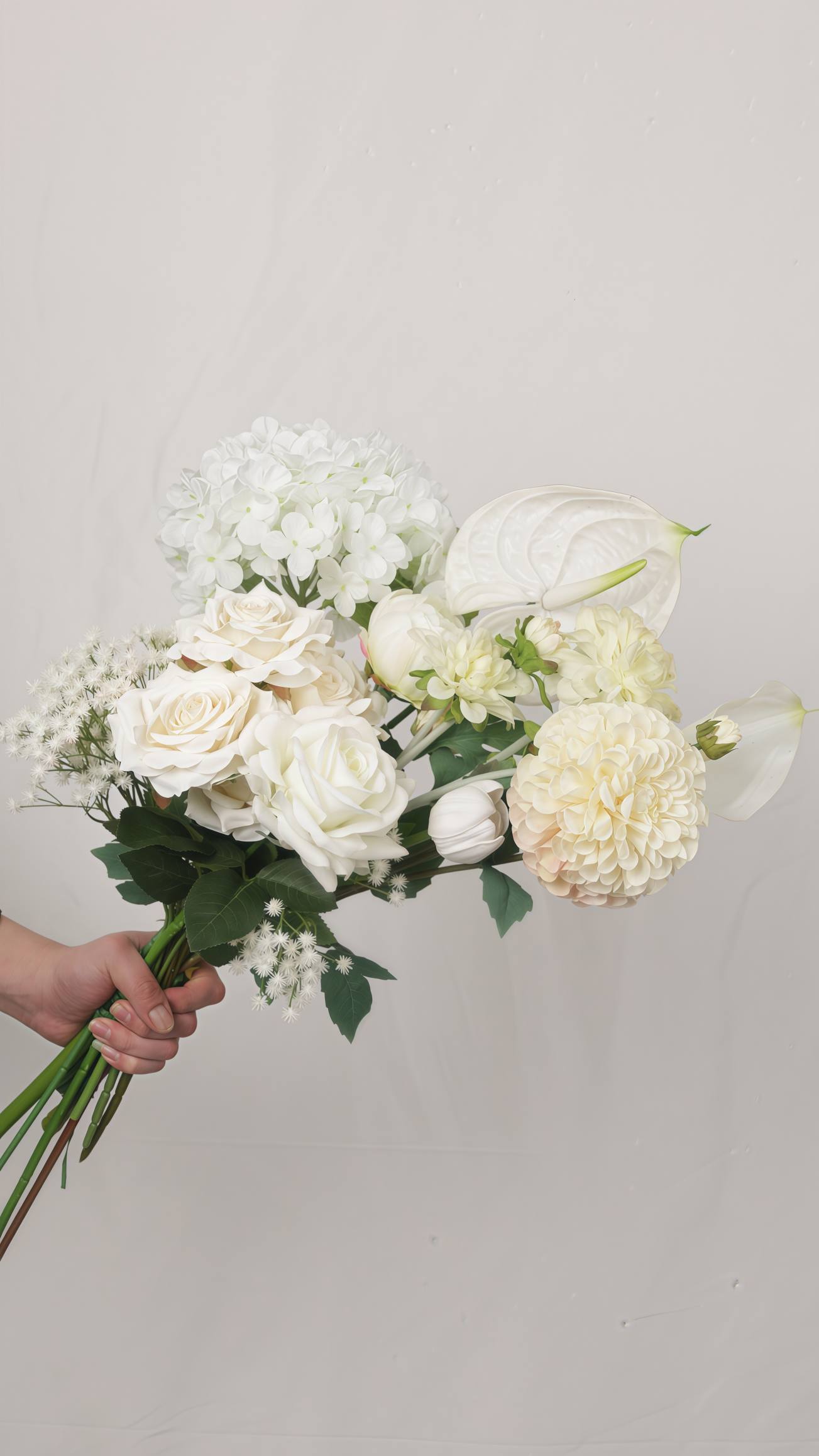 Elegant White Wedding Flower Sample Box Bulk
