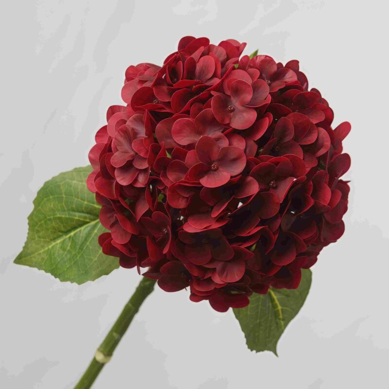 Burgundy Red Real Touch Silk Hydrangea for Events