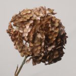 NB8 brand vintage-style coffee brown artificial hydrangea with realistic 3D printed petals for autumn home decor.