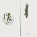 110cm (43.3 inches) artificial hanging amaranthus stem in green, shown with a vertical height indicator line and a circular close-up inset detailing the textured trailing beads.