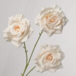 NB8 brand champagne cream colored faux tulip showing detailed petal structure and premium PU finish.
