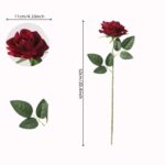 Infographic showing NB8 artificial rose dimensions: 52cm (20.4 inch) stem length and 11cm (4.33 inch) flower head diameter.