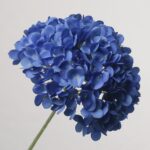 Striking royal blue artificial hydrangea stem by NB8Floral with deep, saturated silk petal layers.
