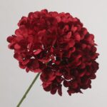 Deep burgundy red artificial hydrangea by NB8Floral, a rich and moody faux flower for autumn/winter decor.