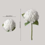 Product dimension chart for an artificial white hydrangea, showing a total height of 53cm (20.8 inches) and a flower head width of 20cm (7.87 inches).