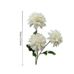 Silk-Hanging millet-YY2005: three white artificial dahlias on a stem