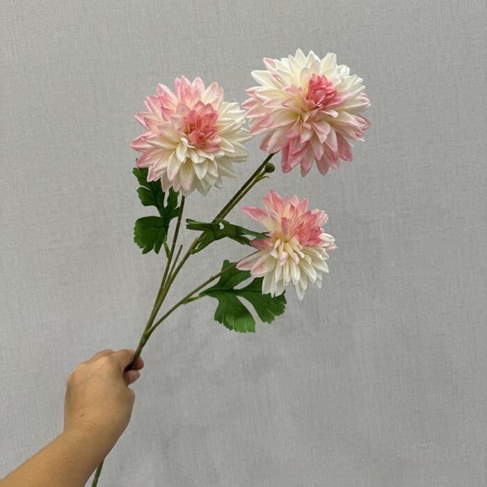 Silk Dahlia 3 Heads - YM2008 artificial flower in light pink