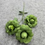 Silk Rose 3 Heads - YMALI2005 artificial flower in deep green