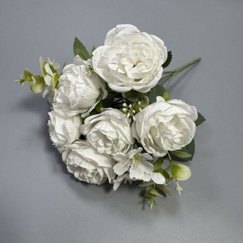 Silk Peony Bouquet SYALI3004 artificial flower in white