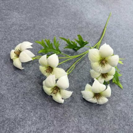 Silk Magnolia 6 Heads - YMALI4006 artificial flower in white
