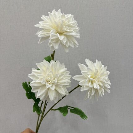 Silk Dahlia 3 Heads - YM2008 artificial flower in white