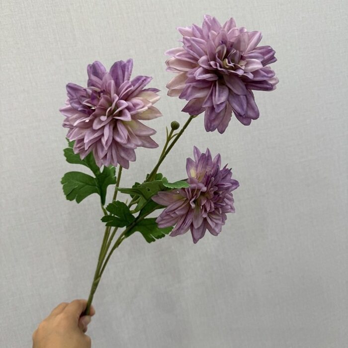 Silk Dahlia 3 Heads - YM2008 artificial flower in purple