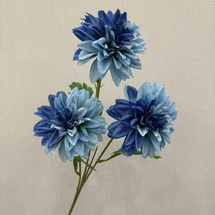 Silk Dahlia 3 Heads - YM2008 artificial flower in blue