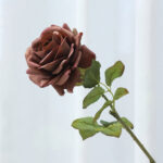 Realistic brown rose bloom, suitable for artificial wedding flowers or elegant home décor accents.