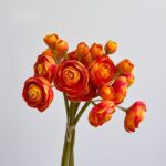 Silk ranunculus bouquet AHHY9008 in caramel orange