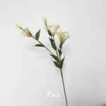 Artificial silk Platycodon flower stem arrangement in elegant white and pale yellow tones.