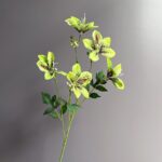 Artificial silk lily flowers featuring five heads on stems for floral arrangements.