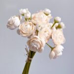 Silk ranunculus bouquet AHHY9008 in ivory