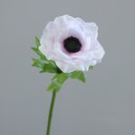 Realistic white corn poppy artificial flower for weddings or home decor arrangements.
