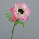 Realistic pink corn poppy bloom, ideal for artificial wedding flowers or home decor arrangements.