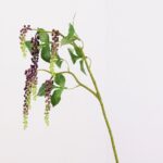 Faux hanging flower garland with burgundy and green blooms, ideal for DIY crafts and home floral decor.