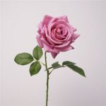 Realistic pink fake rose stem perfect for wedding bouquets, centerpieces, or home decor arrangements.