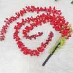 Artificial red PVC flower garlands perfect for home, wedding, or party decoration.