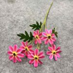 Silk artificial daisy arrangement of 6 heads with green foliage