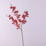 Red silk Vanda orchid branch arrangement for artificial home decor.