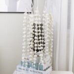 White artificial hanging foam flower garland centerpiece for elegant home decor