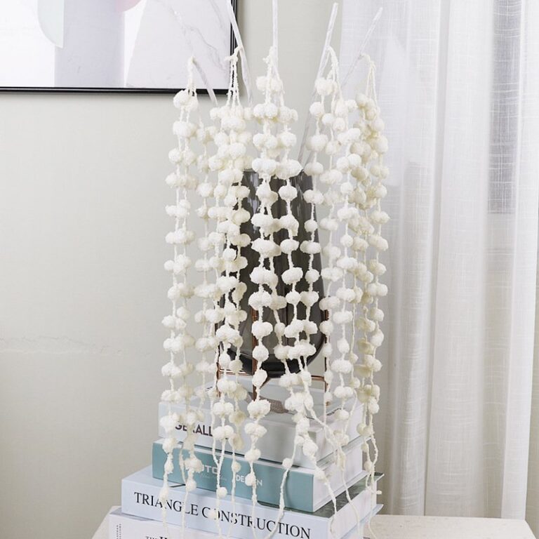 White artificial hanging foam flower garland centerpiece for elegant home decor