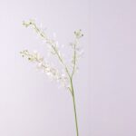 Artificial silk white Vanda orchid arrangement with delicate blooms on slender stems.